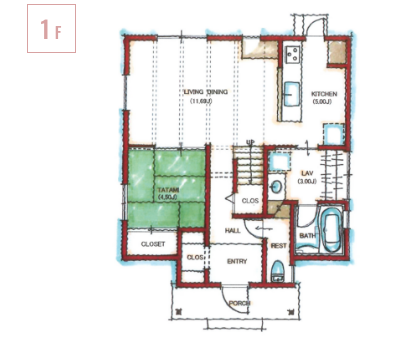 1f:34坪プラン例